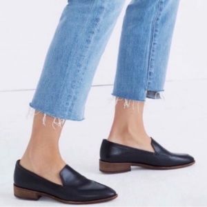 Madewell “The Frances” Black Leather Loafer Flats. Size 7.5